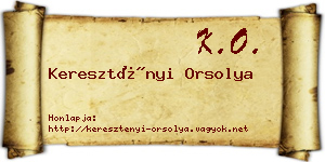 Keresztényi Orsolya névjegykártya